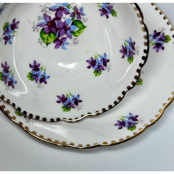 Sweet Violets Cup and Saucer by Royal Stafford 1950s Teacup with Purple Violets - Picture 10 of 10